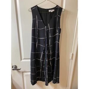 Of Mercer Women's Small V Neck Windowpane Dress